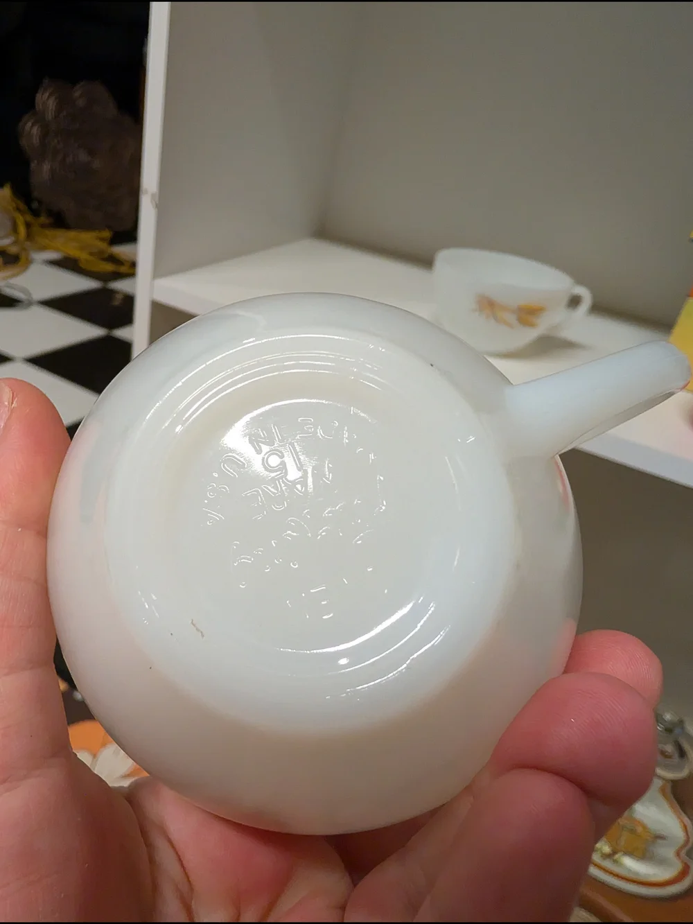 Fire King Milk Glass Mugs with Wheat Motif - Set of 2